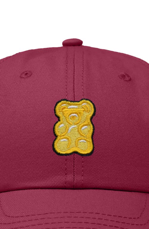 Dalix Yellow Gummy Embroidered Dad Cap In Maroon