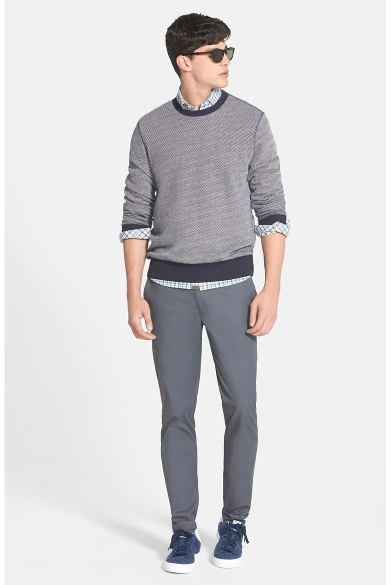 Slim Fit Washed Cotton Chinos, Alternate, color, SLATE GREY