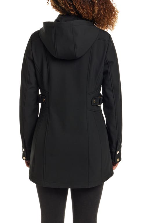 Gallery Softshell Water Resistant Hooded Jacket In Black