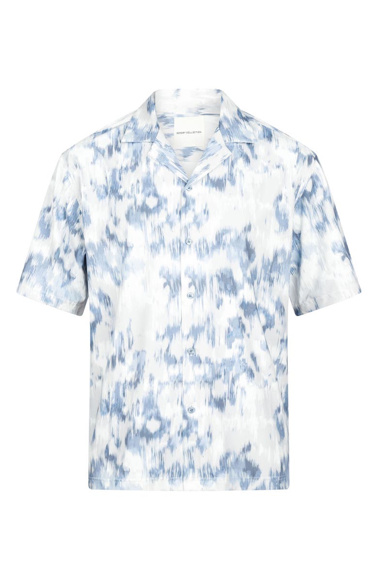 Report Collection Abstract Print Camp Shirt, Alternate, color, Periwinkle