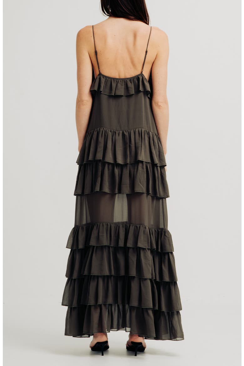 Orcadia Tiered Maxi Dress, Alternate, color, DARK GREY