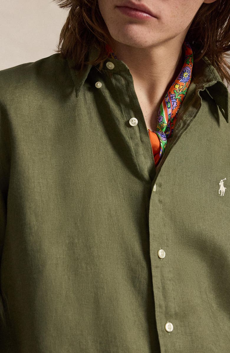 Polo Ralph Lauren Classic Fit Linen Button-Down Shirt, Alternate, color, Garden Trail