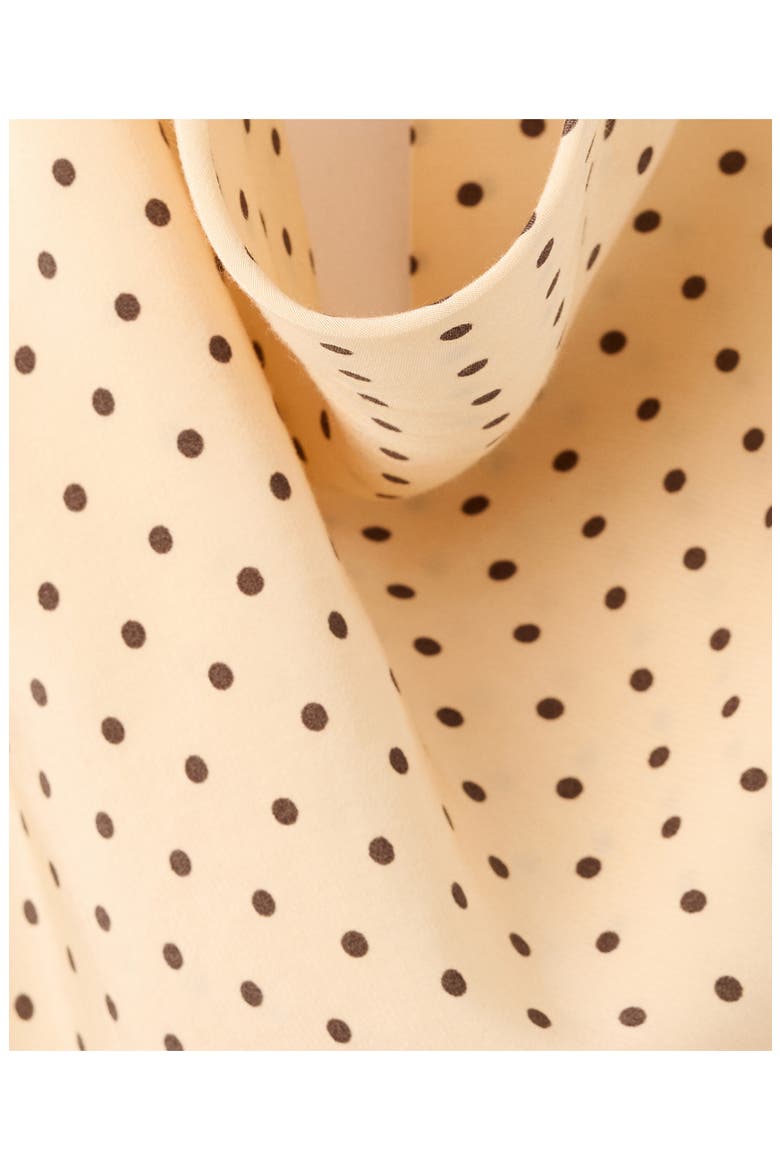 Polka Dot Draped Neck Halter Minidress, Alternate, color, PASTEL YELLOW