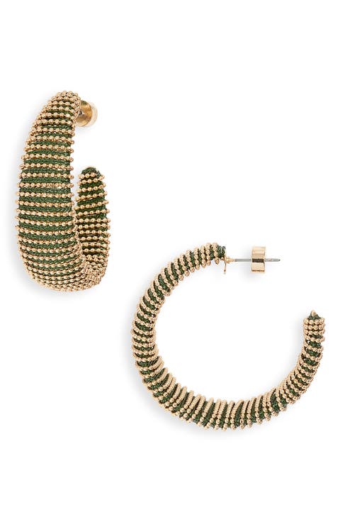 Metallic Thread Hoop Earrings