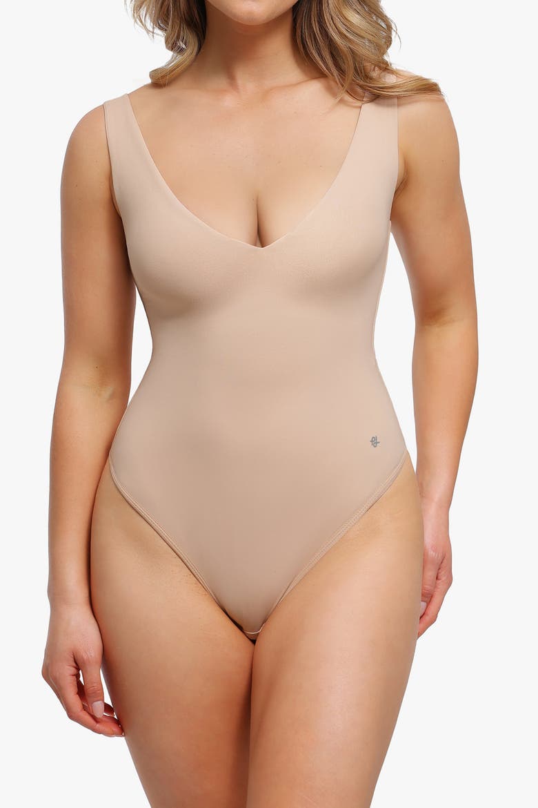 Elastic Cloud-Touch All-in-One Shaping Bodysuit, Main, color, Beige Overflow