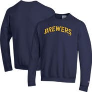 Champion Men's Champion Navy Milwaukee Brewers Powerblend Wordmark Sweatshirt