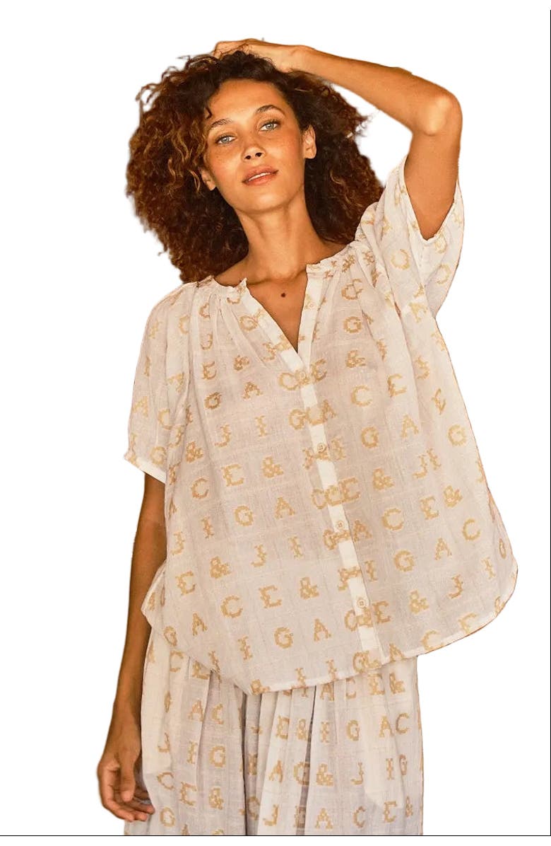 Ace & Jig Salome Button Front Raglan Blouse, Main, color, Initial