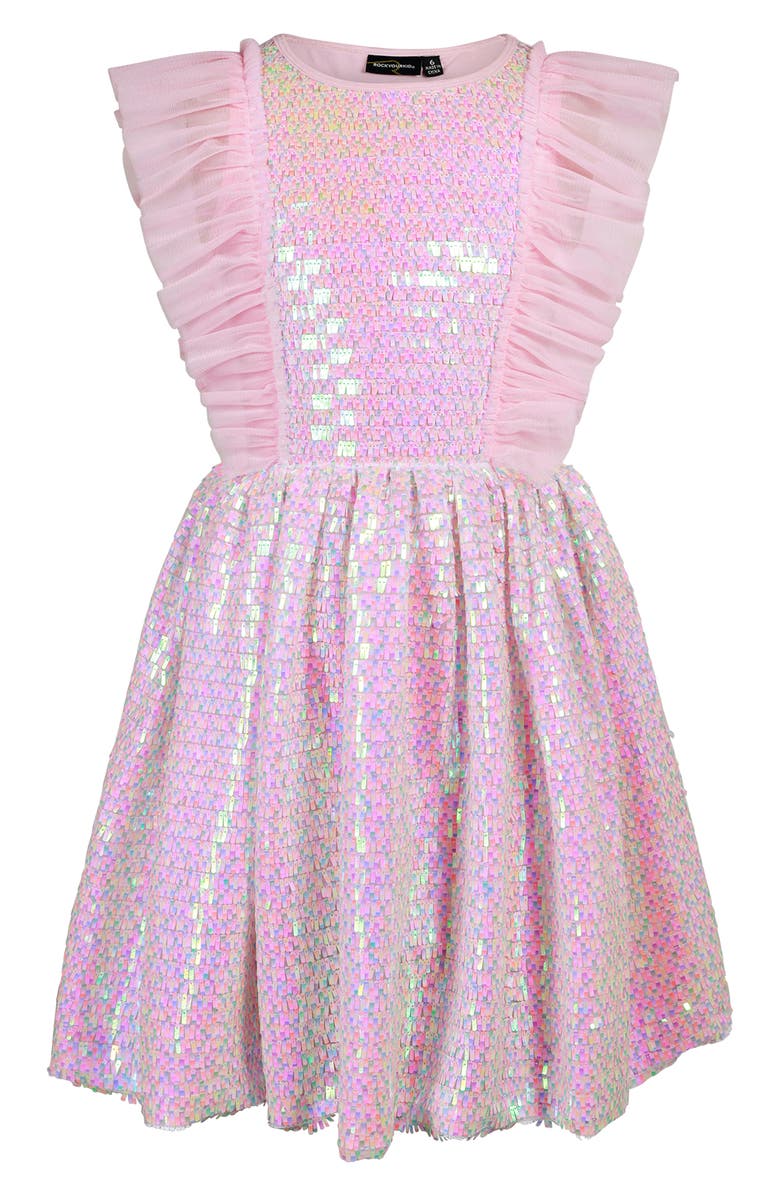 Rock Your Kid Kids' Sequin Ruffle Party Dress, Main, color, Multi Pink