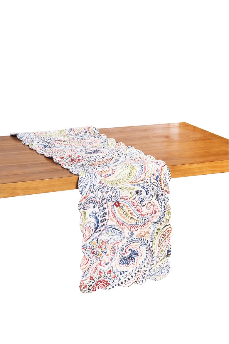Payton Paisley Table Runner 14" x 51", Alternate, color, Blue