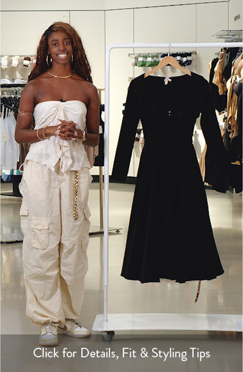 Mademoiselle Long Sleeve Midi Cocktail Dress, sales video thumbnail