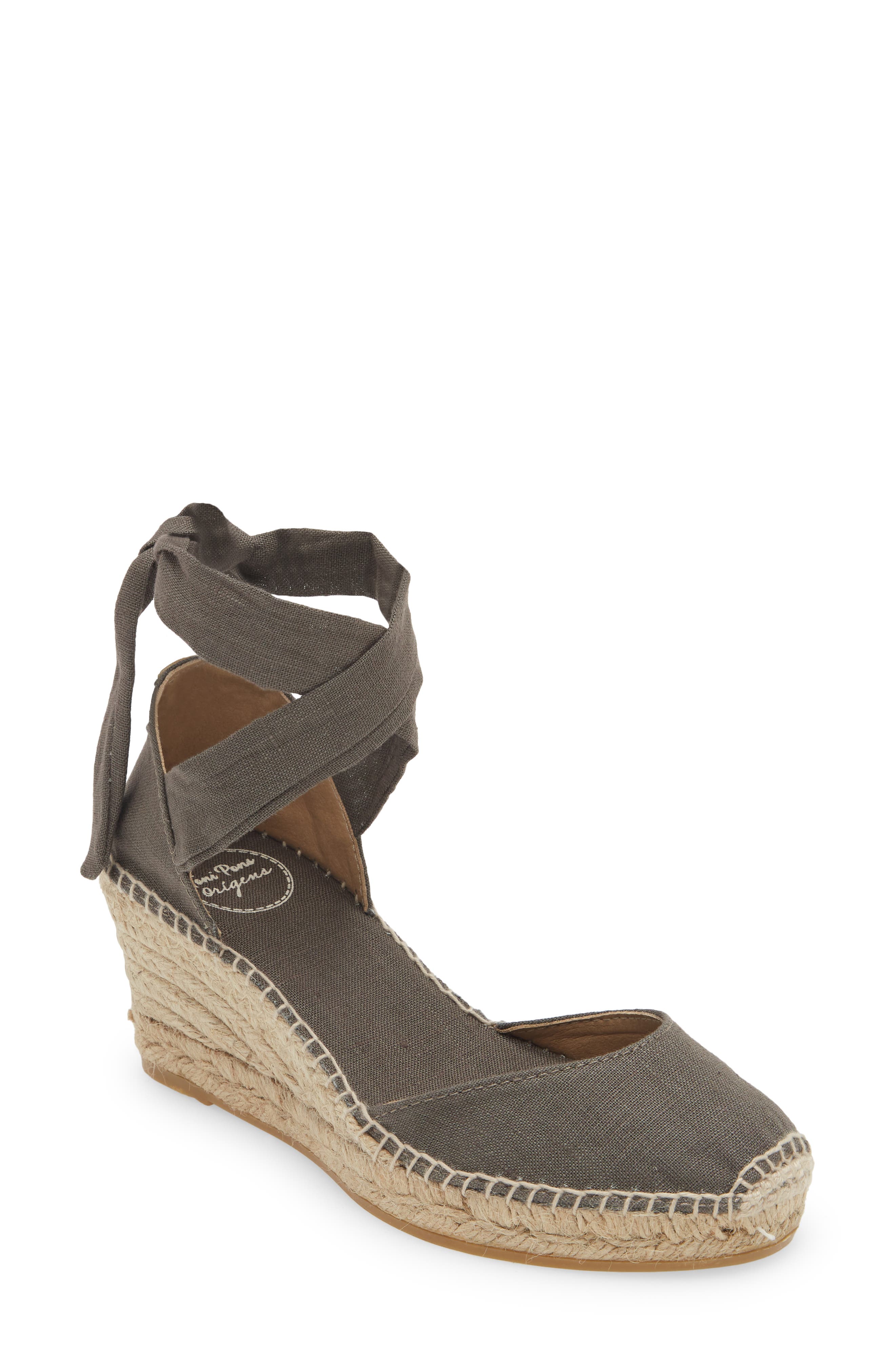 Julia Wraparound Espadrille Wedge, Main, color, CAQUI KHAKI