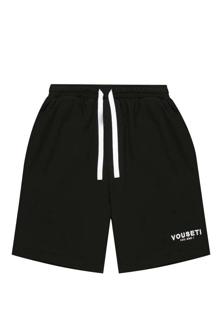 OG Cotton Fleece Drawstring Shorts, Alternate, color, BLACK