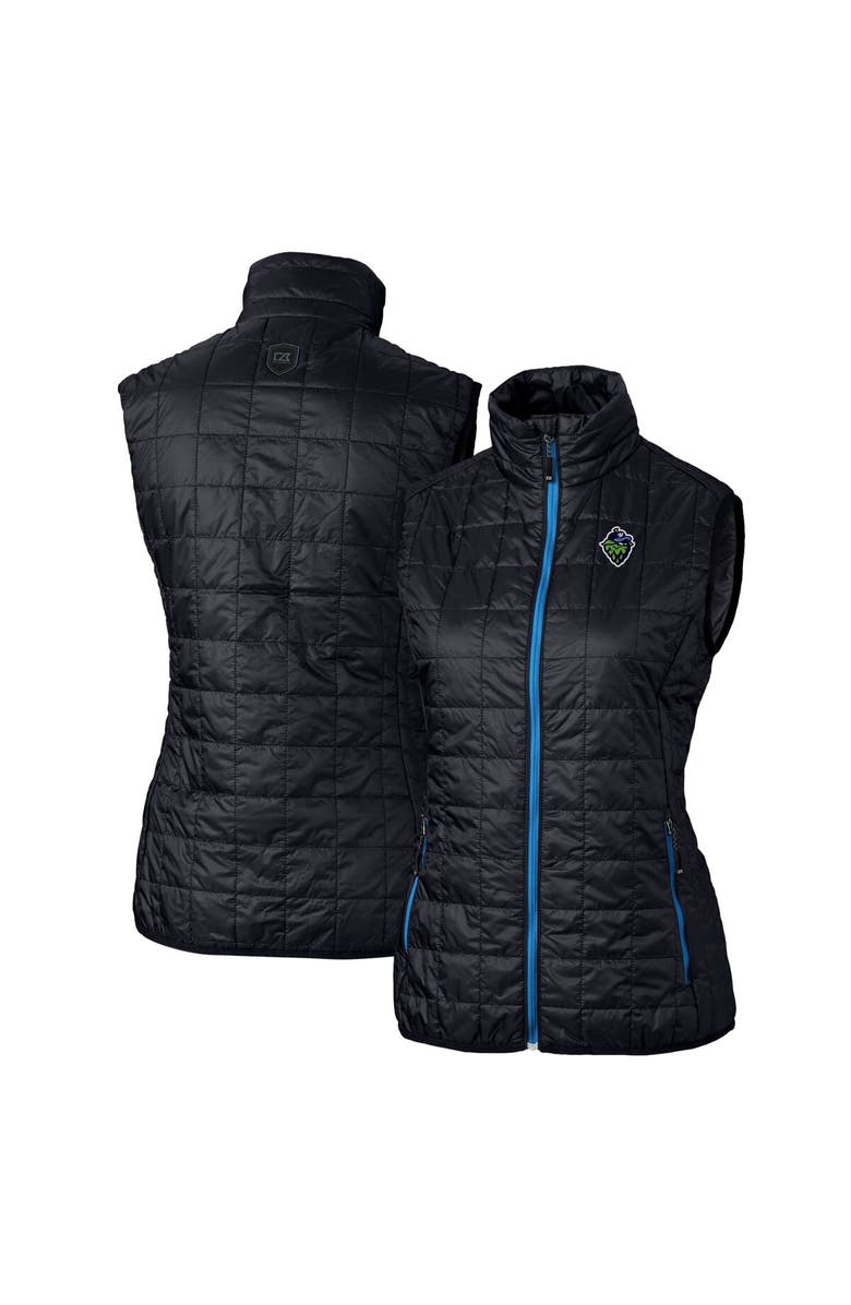 Cutter & Buck Women's Cutter & Buck Navy Hillsboro Hops Rainier PrimaLoft Eco Insulated Full-Zip Puffer Vest, Main, color, 