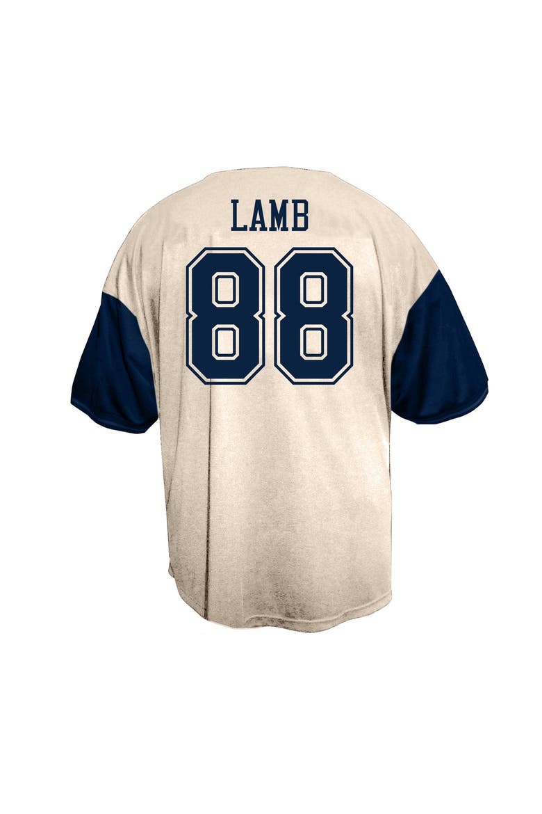 Men's Fanatics CeeDee Lamb Cream Dallas Cowboys Big & Tall Baseball Button-Up Shirt, Alternate, color, Cream