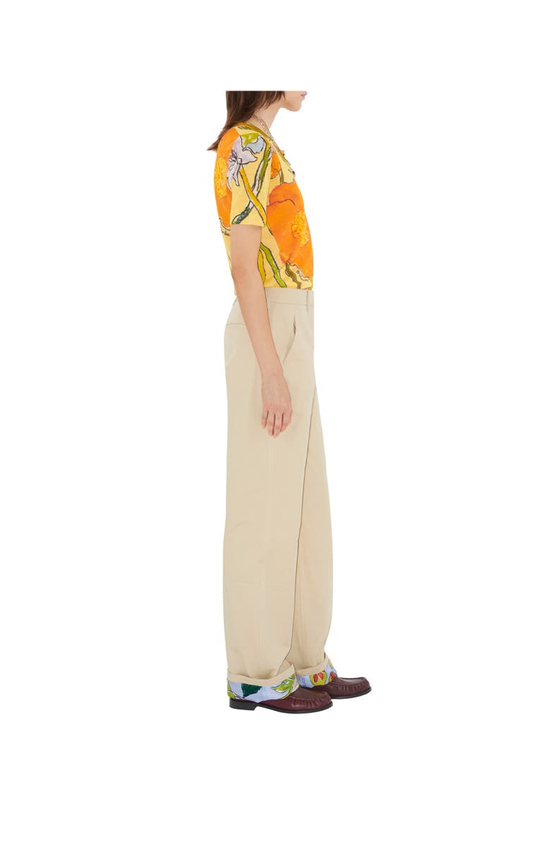 Burberry Highgrove Turn-up Cotton Trousers, Alternate, color, Nutmeg