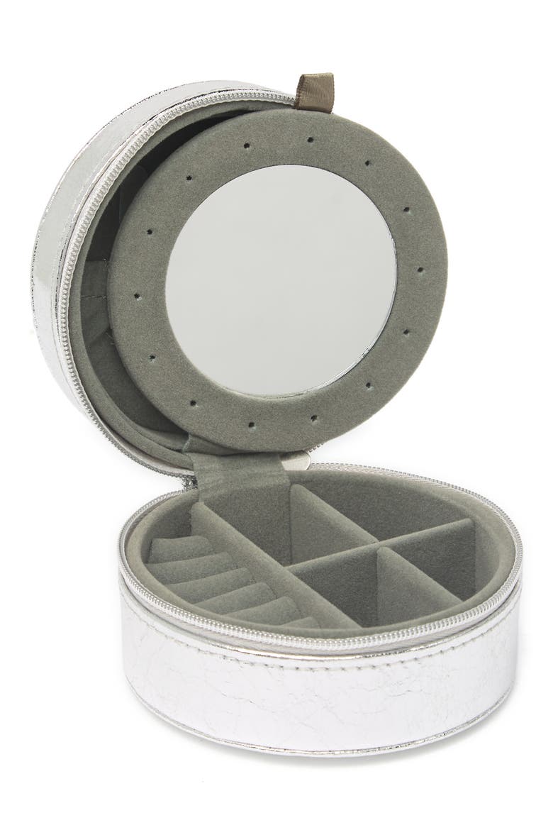 Round Jewelry Box, Main, color, SILVER