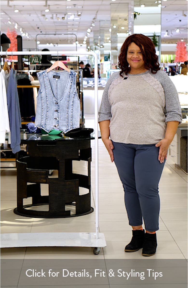 Stud Accent Denim Vest, sales video thumbnail