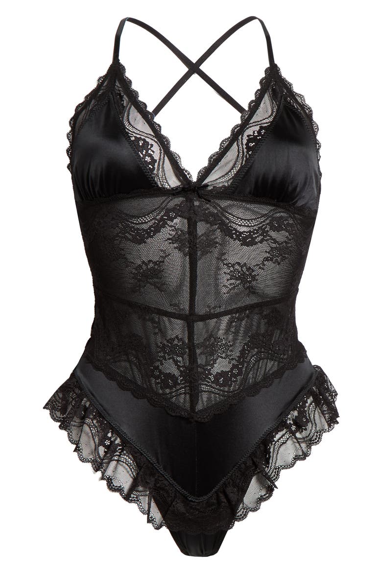 Staying Home Bodysuit, Main, color, BLACK