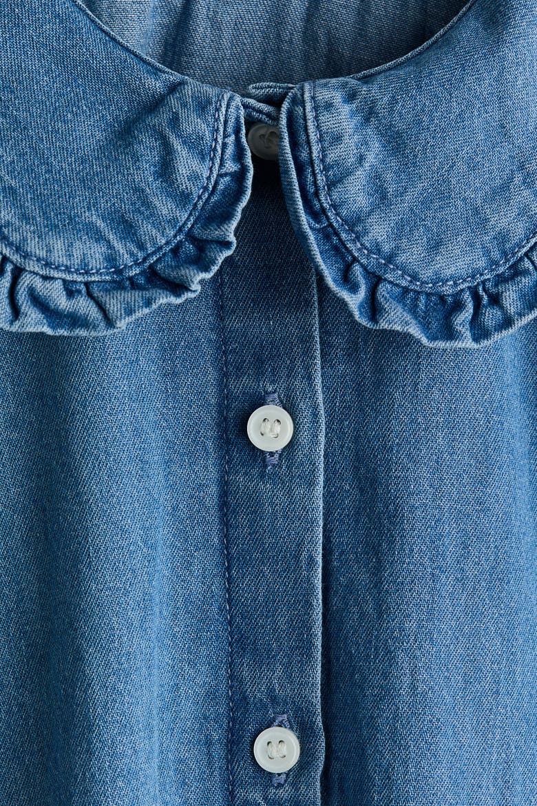 Blouse With Collar, Alternate, color, Denim blue