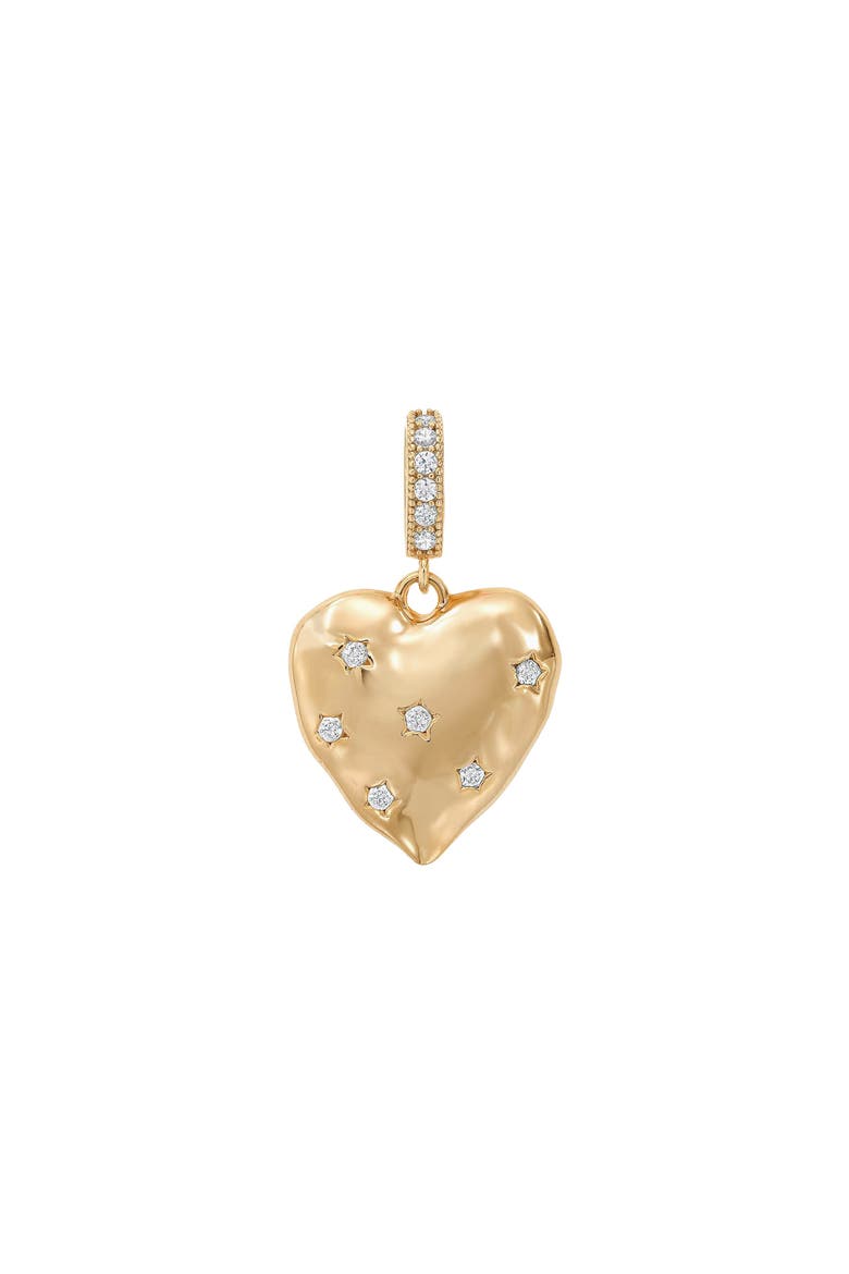 Gleam Cultured Pearl Necklace with Heart Shaped Charm Pendant, Alternate, color, Gold