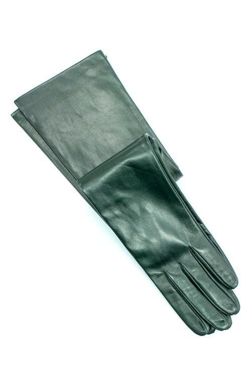 Portolano Silk Lined Leather Gloves In Green