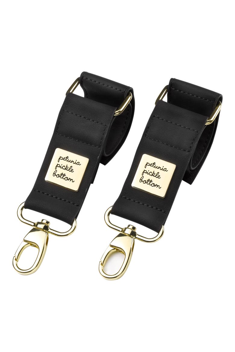 Faux Leather Valet Stroller Clips, Main, color, BLACK/ROSE