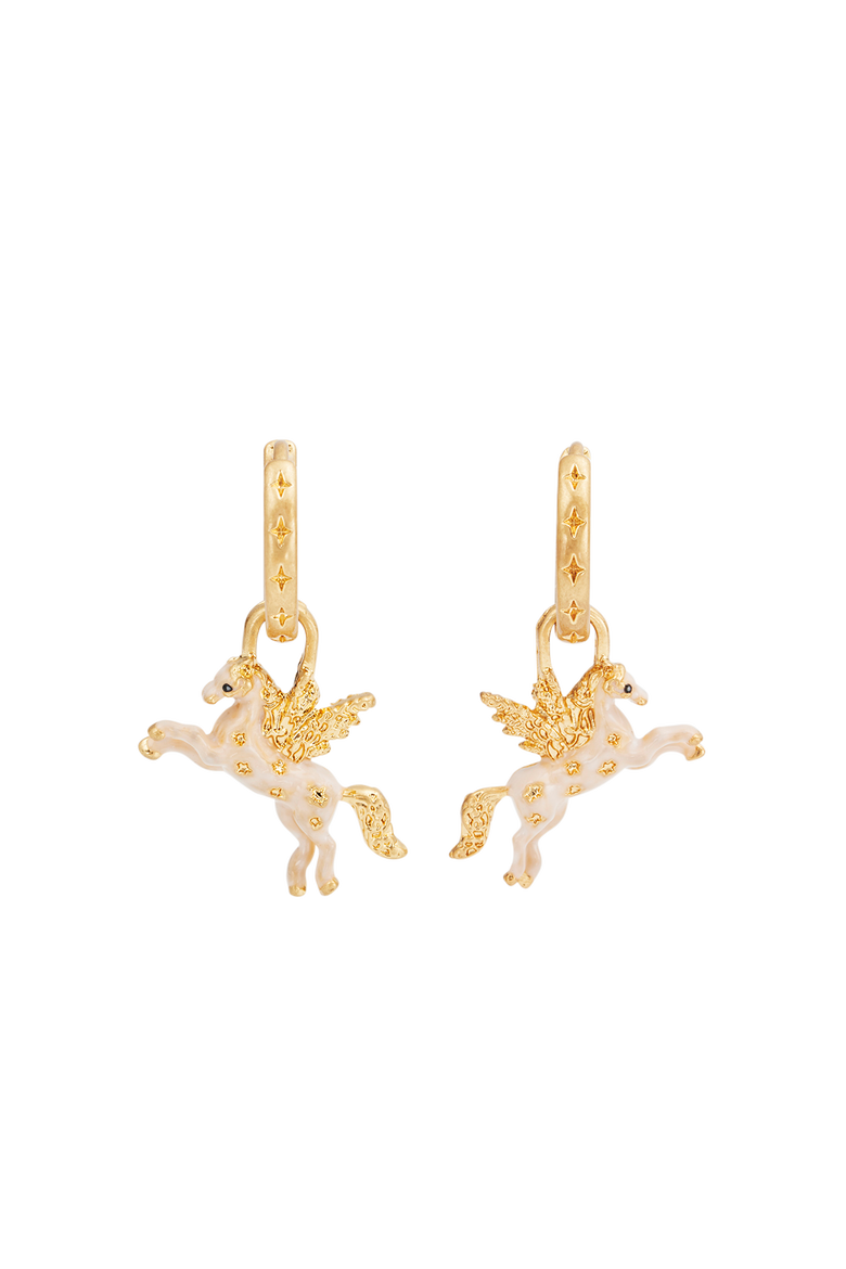 Pegasus Huggie Earrings, Main, color, Gold
