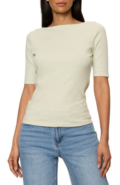 Boat Neck Rib Top