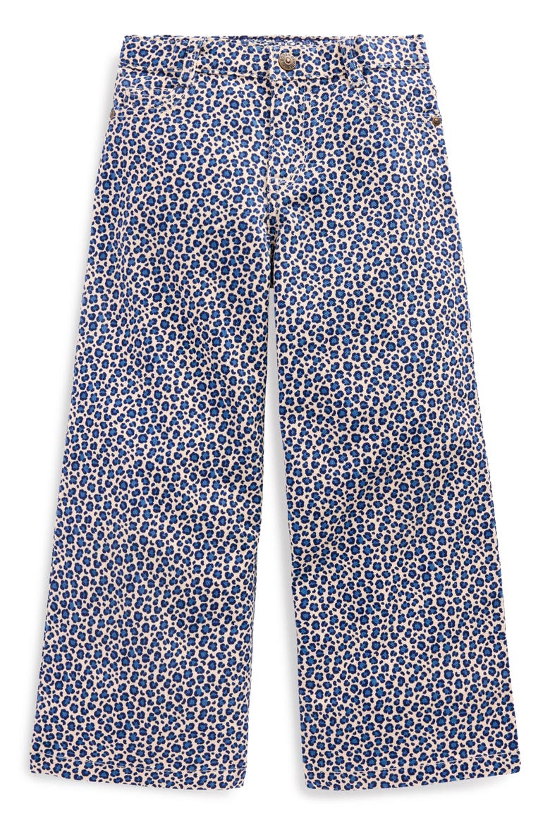 Kids' Leopard Print Wide Leg Jeans, Main, color, CALICO WHITE/ BLUE LEOPARD