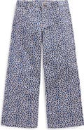 Mini Boden Kids' Leopard Print Wide Leg Jeans