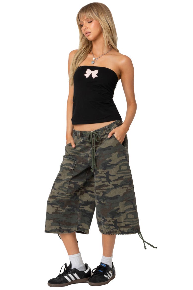 Camo Low Rise Cargo Bermuda Shorts, Alternate, color, OLIVE