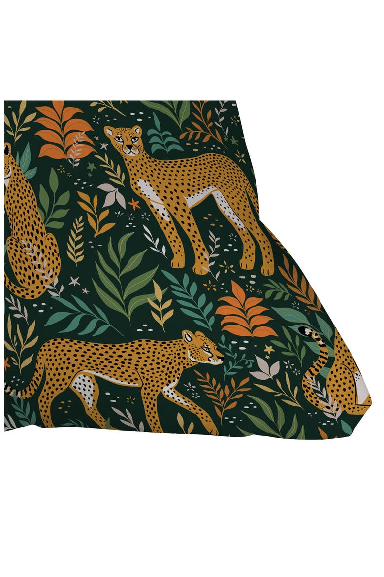 Cheetah Print Throw Pillow, Alternate, color, GREEN