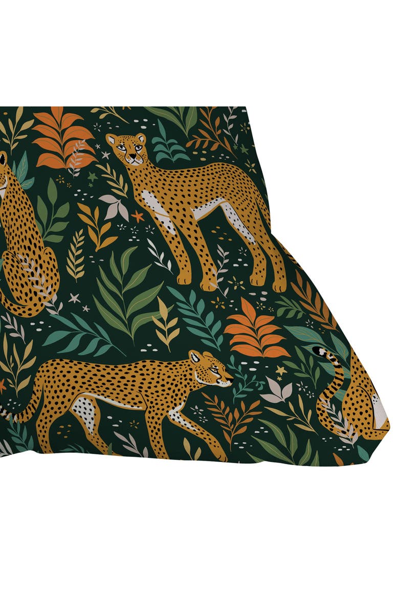 Deny Designs Cheetah Print Throw Pillow, Alternate, color, Green