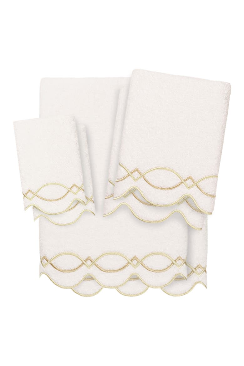 Diamond Chain Scallop 6-Piece Assorted Towels Set, Main, color, WHITE/ BEIGE