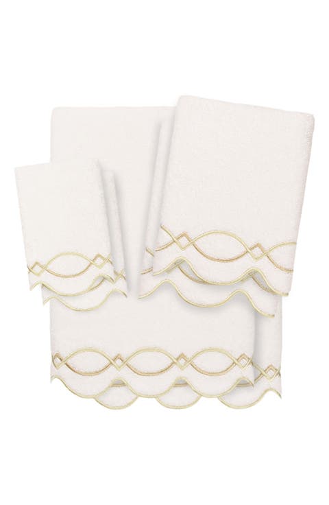 Diamond Chain Scallop 6-Piece Assorted Towels Set
