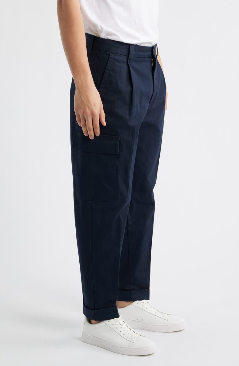 BOSS Perin Pleated Tapered Leg Cargo Pants, Alternate, color, Dark Blue