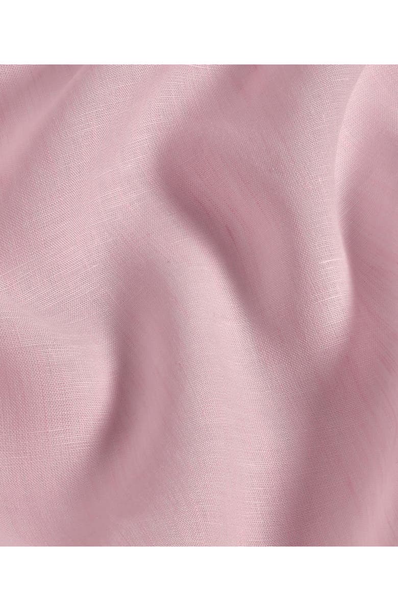 David Donahue Trim Fit Linen Dress Shirt, Alternate, color, Pink