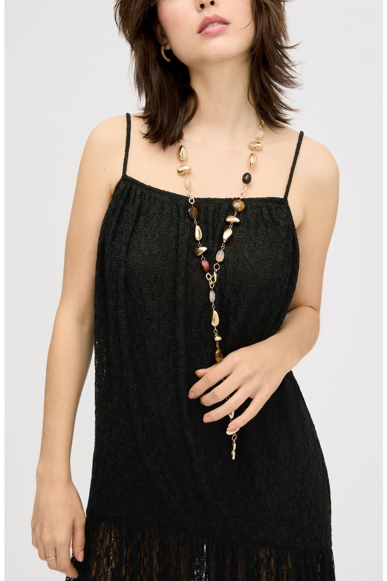 Sleeveless Lace Drop Waist Midi Dress, Alternate, color, TRUE BLACK