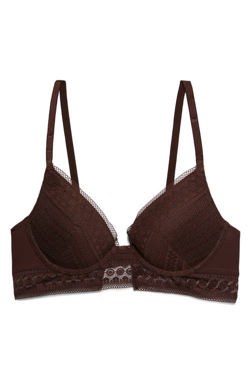 Etam Crush Classique Underwire Push-up Bra In Chocolate
