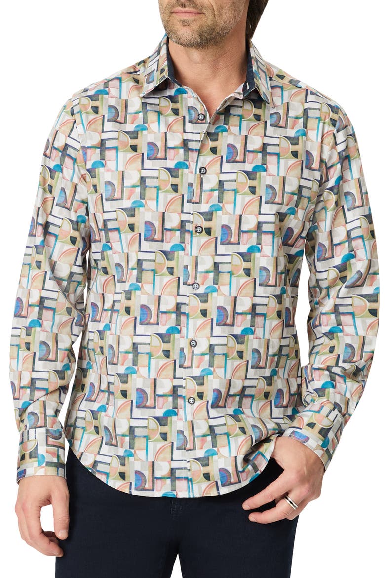 Gainsborough Long Sleeve Stretch Cotton Shirt, Main, color, MULTI