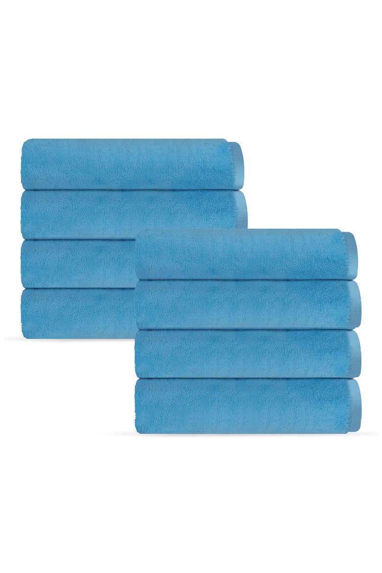 Puresoft Set of 8 Turkish Cotton Washcloths, Main, color, SEAGLASS
