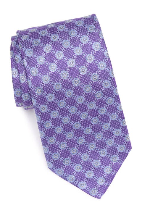 Medallion Print Silk Tie