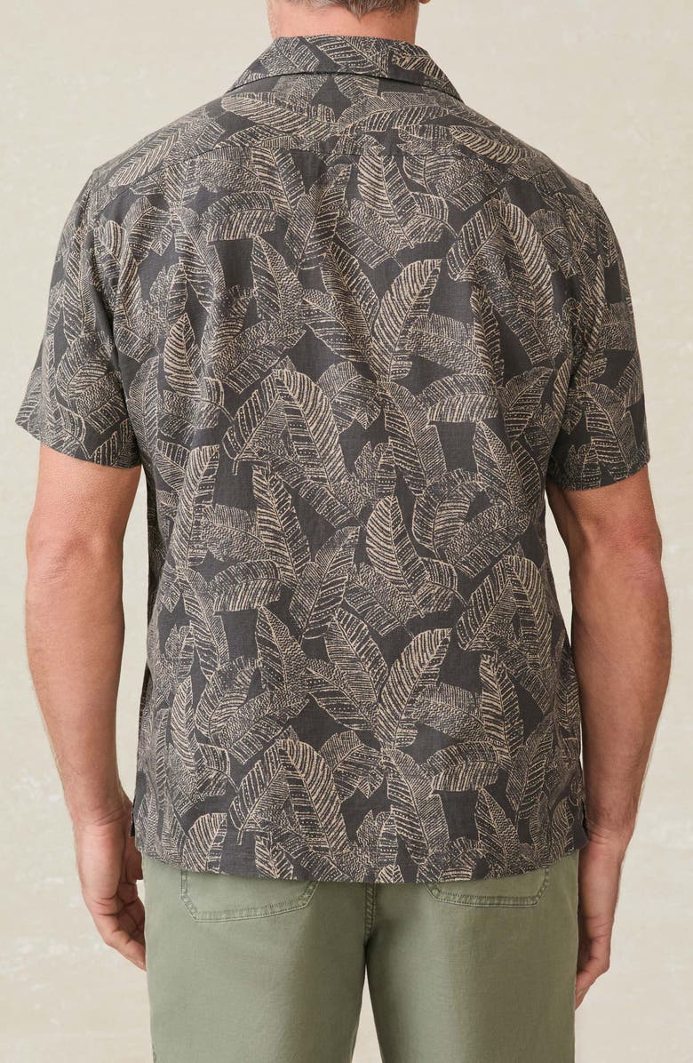 Faherty Breeze Linen BlendCamp Shirt, Alternate, color, Graphite Rainforest