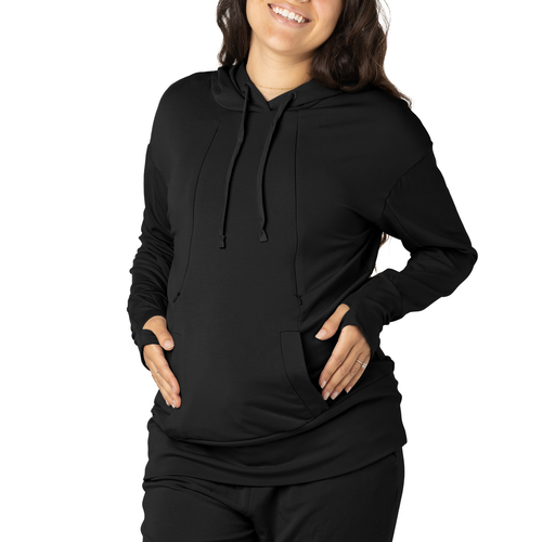 Kindred Bravely Maternity & Nursing Hoodie In Black