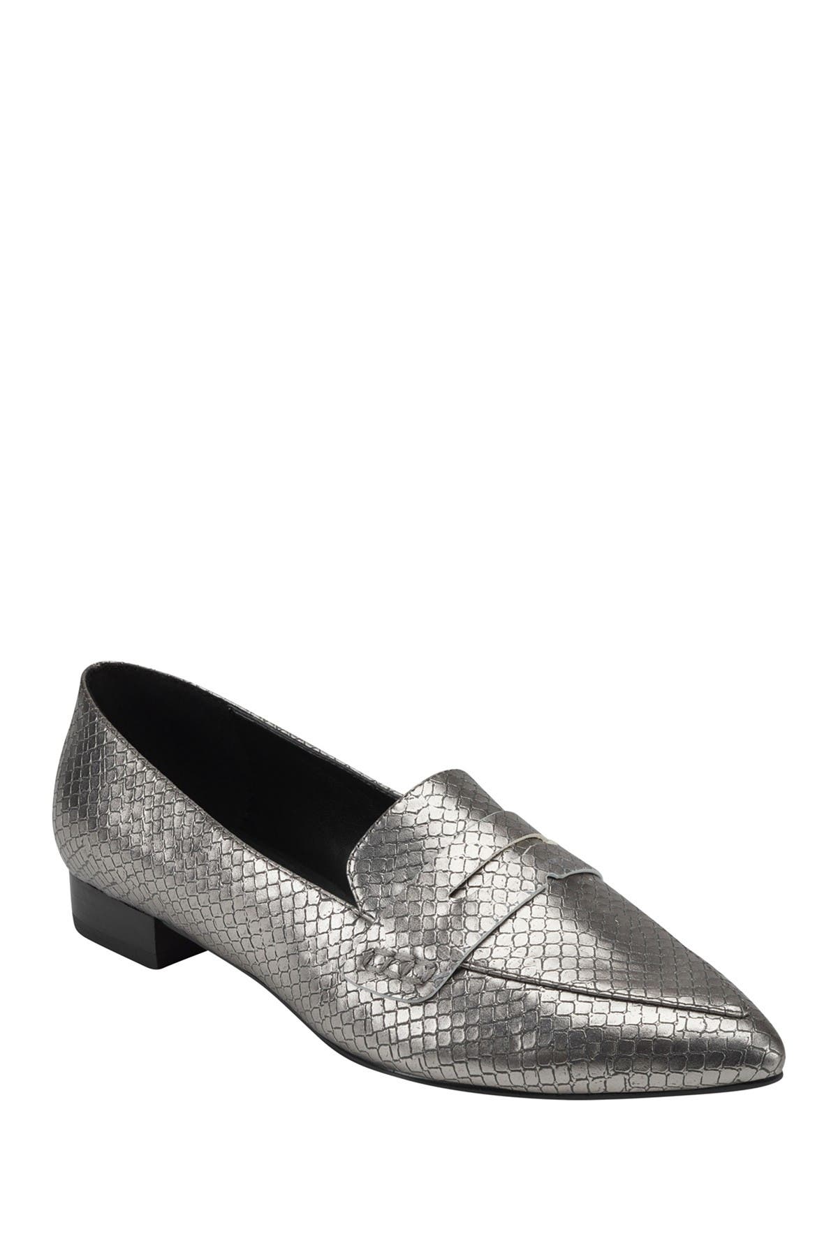 Marc Fisher Feud Pointed Toe Embossed Loafer, Main, color, 