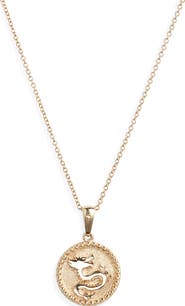 Anzie Dew Drop Dragon Pendant Necklace