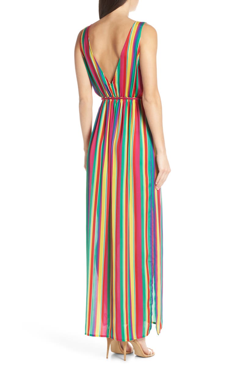BB Dakota by Steve Madden BB Dakota N the Rainbows Stripe Maxi Dress, Alternate, color,