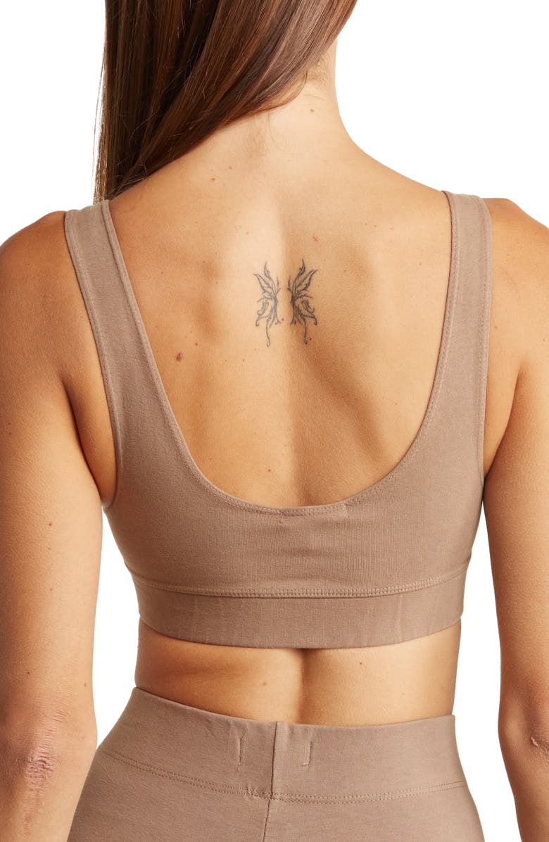 Good American Essential Scoop Neck Stretch Cotton Bra Top, Alternate, color, 