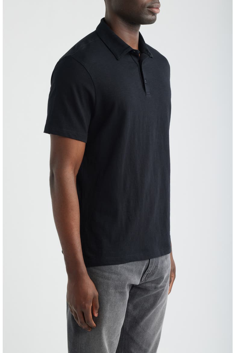 Brightwood Slub Cotton Polo, Alternate, color, BLACK