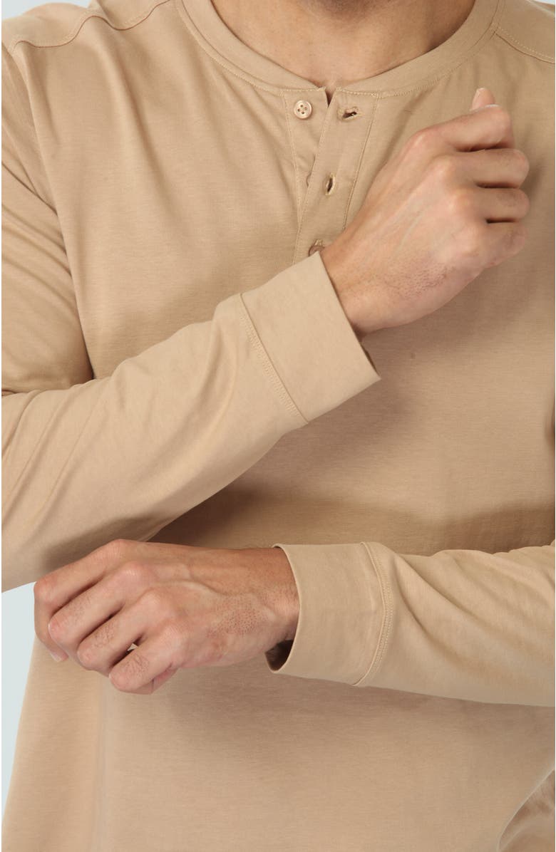 Vustra Gilded Beige Long Sleeve Henley, Alternate, color, 